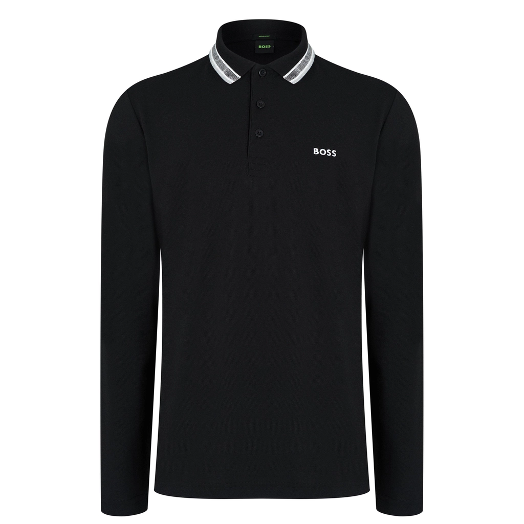 Hugo Boss Plisy Long Sleeve Polo Shirt - Black 002